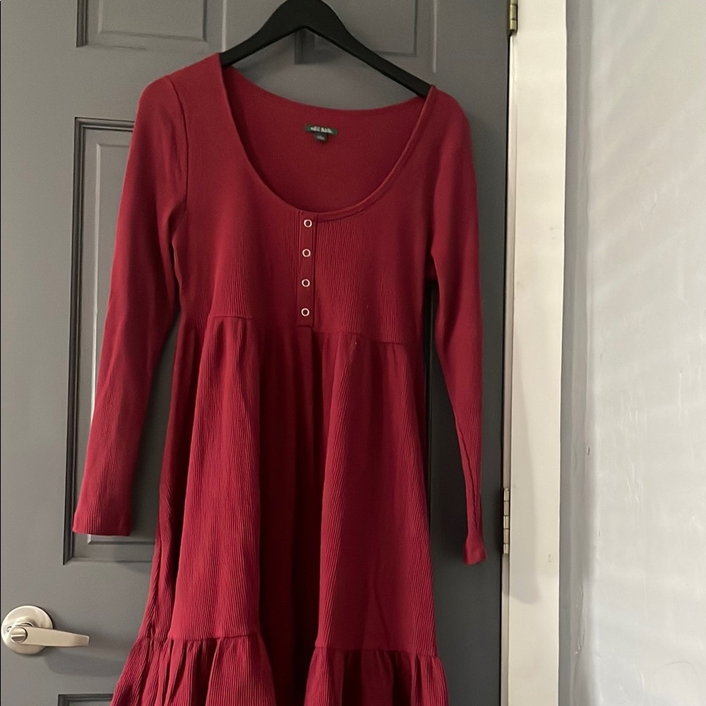 Wild Fable Burgundy Ribbed Knit Top